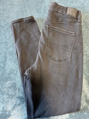 American Eagle Women's Charcoal Grey/black Stretch Jeans (Curvy)